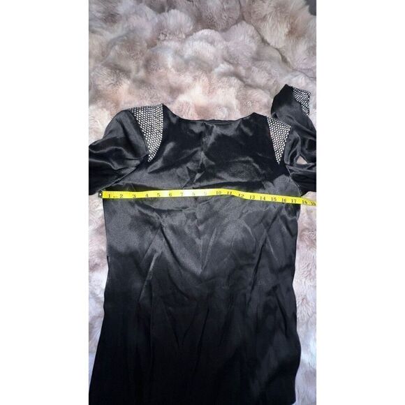 Vintage Albert Nipon Black With Swarovski Crystals Silk Blend Dress  Size 2, USA - Picture 10 of 16